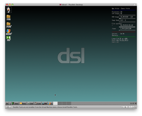 il desktop di DSL