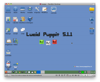 il desktop di puppy linux