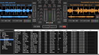 l'interfaccia id mixxx con una delle tante skin