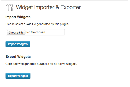 la semplice interfaccia di widget importerr