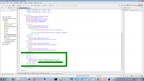 1.3 androidManifest.xml - AGGIUNGERE LA KEY