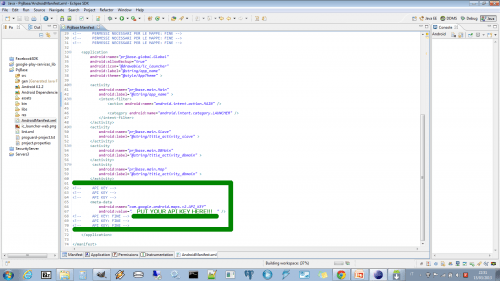 1.3 androidManifest.xml  - AGGIUNGERE LA KEY