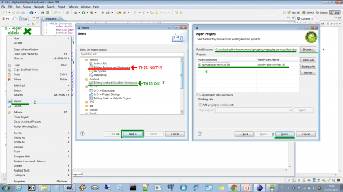 1.5 Importare google-play-services_lib come project lib