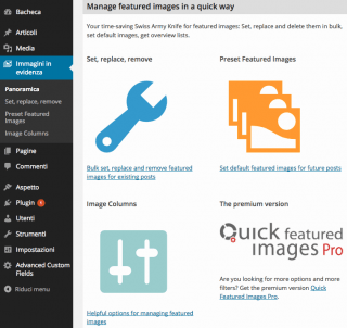 quick featured image panel