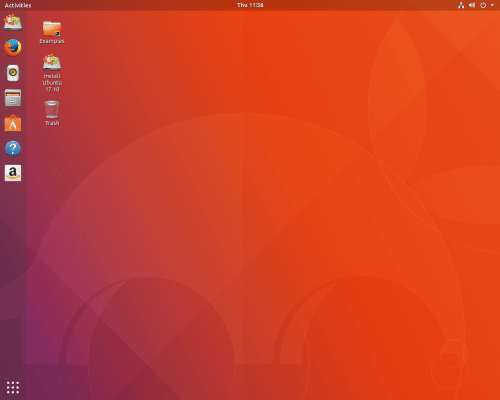 il desktop di ubuntu con il comoo dock a sinistra