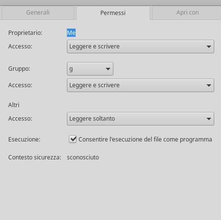 linux file consenti esecuzione come programma